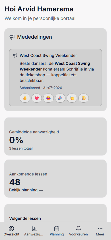 Cursistportaal: overzicht